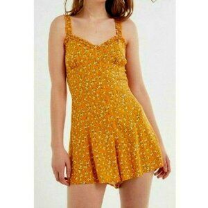 Urban Outfitters Women's XS Mustard Floral Romper